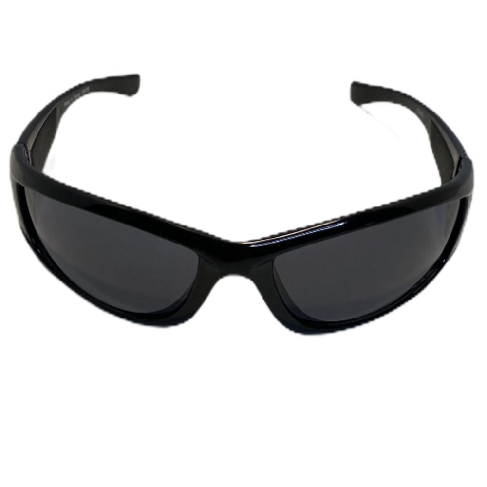 Shiny Black ZAN Sports Wrap Sunglasses
